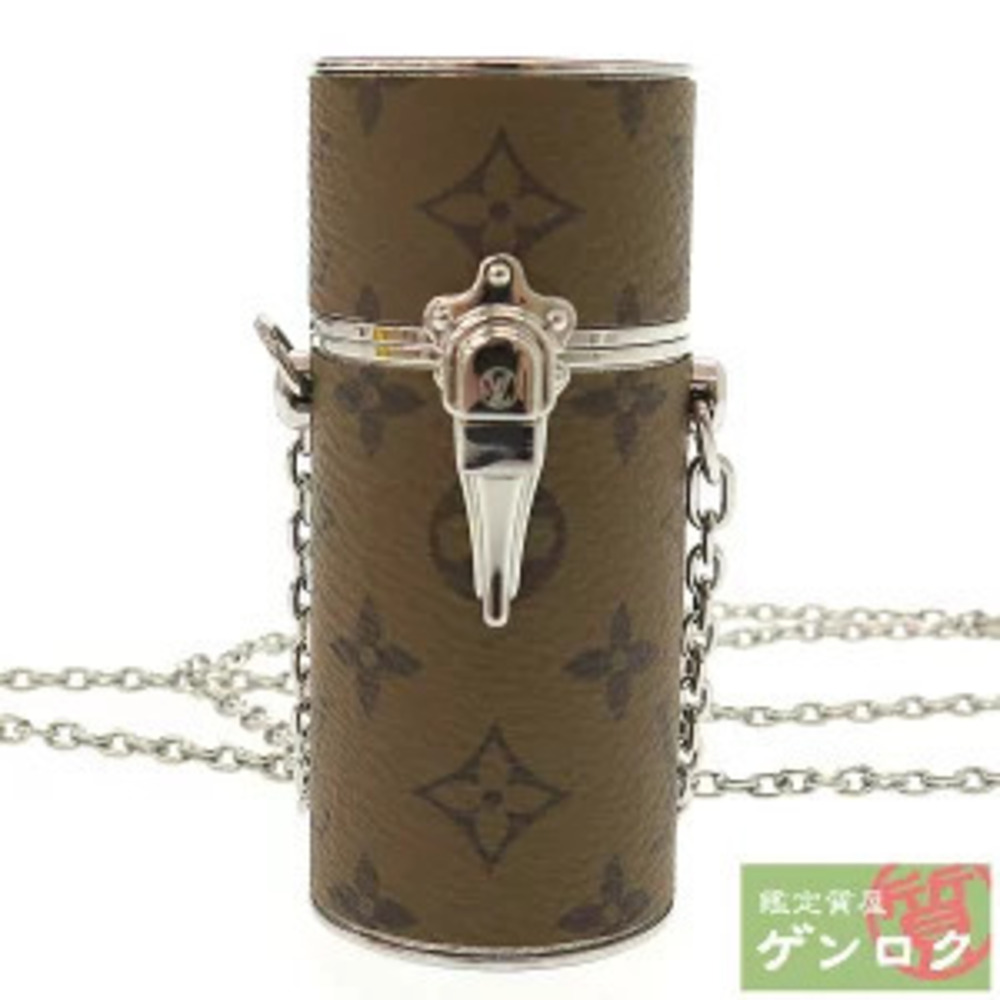 Louis Vuitton Lipstick Case Monogram Canvas Leather Brown